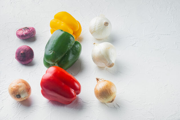 胡椒收集蔬菜甜椒和洋葱 食品农业配料