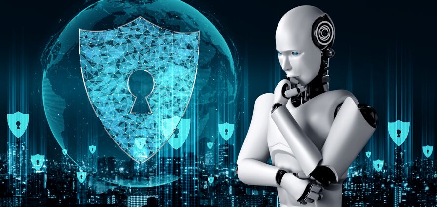 警卫Ai机器人利用网络安全保护信息隐私密码威胁防病毒