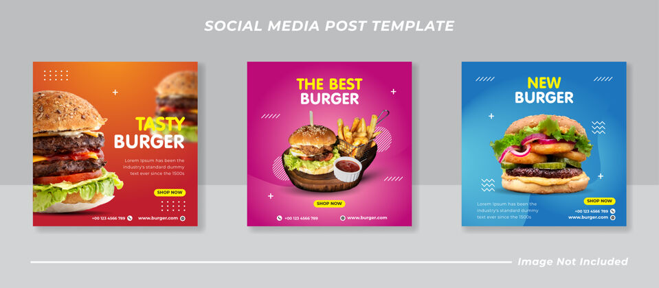 促销汉堡包社交媒体订阅模板菜单特别餐厅