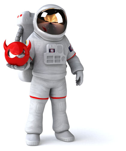 安全有趣的宇航员三维插图人物恒星未来