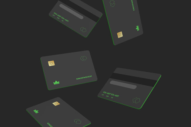 金属信用卡模型设计在三维渲染实物模型演示现实
