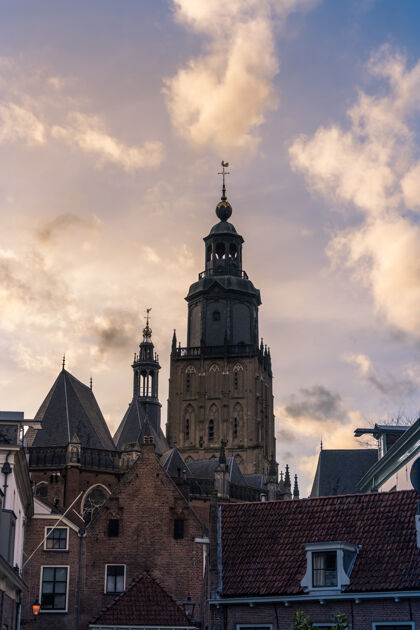 中世纪城市祖特芬 荷兰-2019年11月3日：老城区祖特芬 荷兰最古老的城市之一荷兰参观老城
