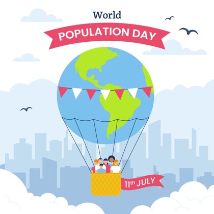 人口世界人口日插画活动意识手绘