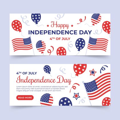 独立宣言手绘7月4日独立日横幅集美国节日美国