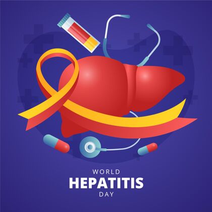 全球世界肝炎日插画事件肝脏意识