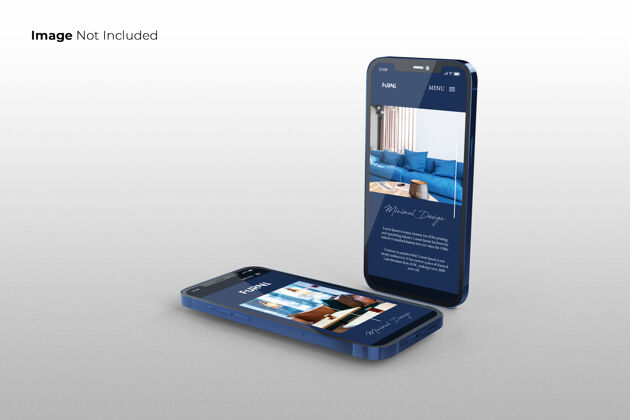 模拟手机全屏幕蓝色智能手机模型设计现实手机极简