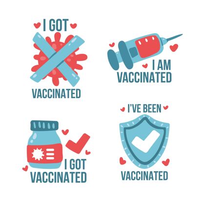 感染手绘疫苗接种运动徽章收集病毒疫苗健康
