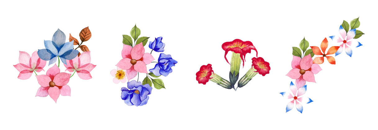 手工制作手绘水彩花卉艺术套装树叶花卉绘画