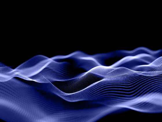 运动三维渲染浅景深的流动粒子背景点丛运动
