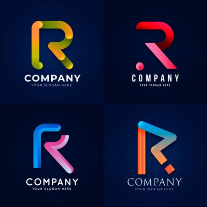 标识渐变r标志模板集合品牌公司企业