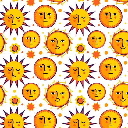壁纸手绘风格太阳图案背景纹理设计
