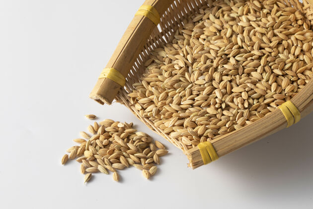 燕麦一堆燕麦的特写镜头堆自然营养