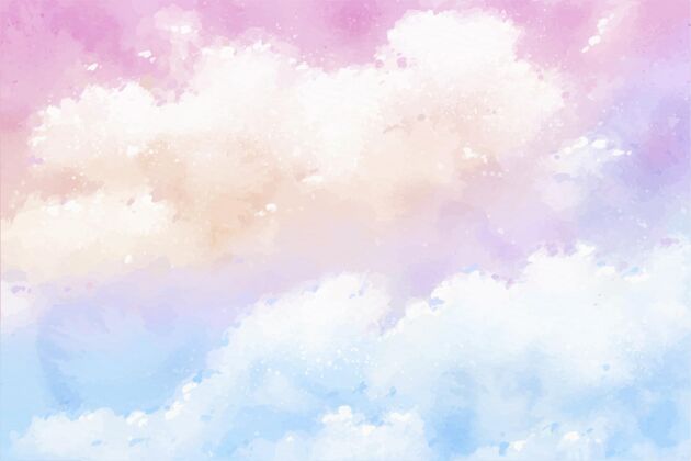 光手绘水彩粉彩天空背景粉彩美丽明亮
