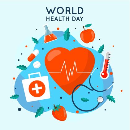 医疗平面世界卫生日庆祝插画活动全球4月7日