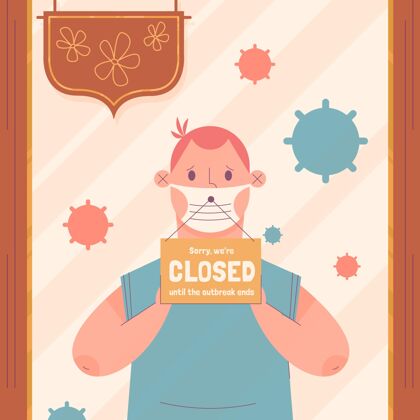 流感有人因为冠状病毒挂着封闭的招牌健康人疾病