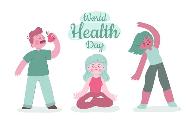 健康手绘世界卫生日插图手绘插图医疗保健