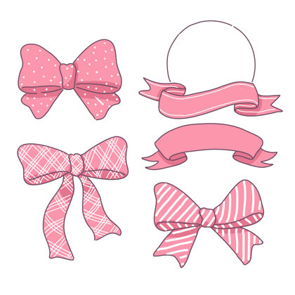 集合粉红丝带套装涂鸦粉红元素