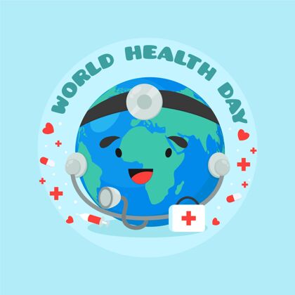 平面设计世界卫生日插图意识全球世界卫生日