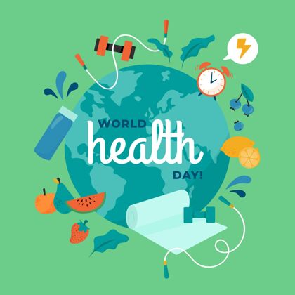 意识手绘世界卫生日插图插图4月7日健康