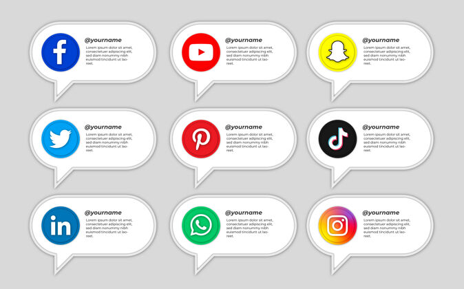 设计一包带有气泡文字的社交媒体图标气泡社交Snapchat