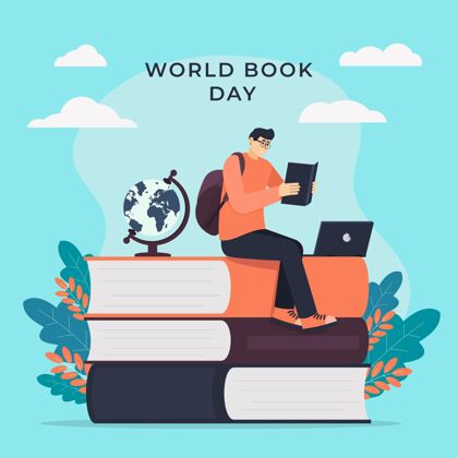 国际世界读书日插画与人读书插图阅读庆典