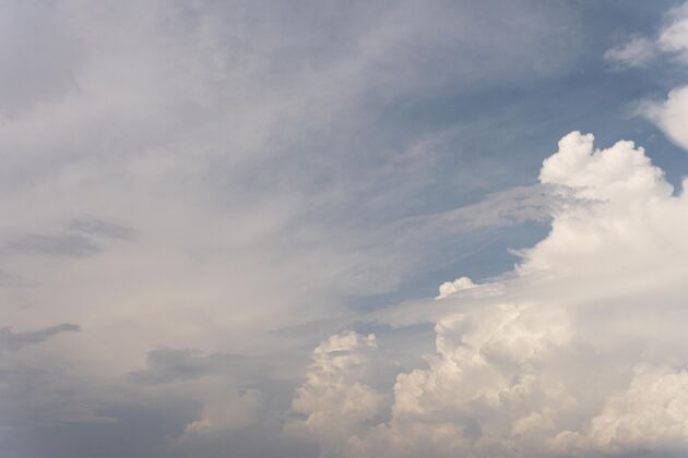 户外天空中不同形状的云背景天复制空间