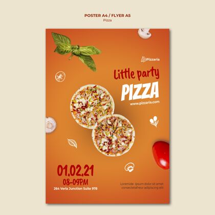 意大利美食比萨饼传单模板概念概念意大利美食模板
