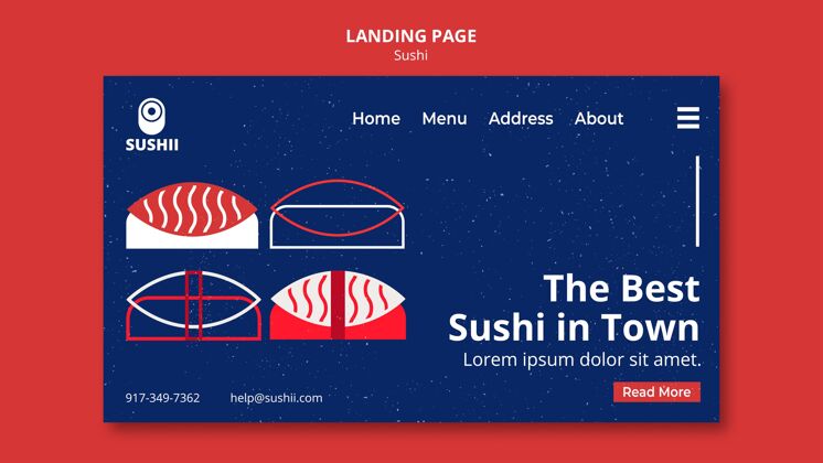 模板日本寿司美食节登陆页面模板节日膳食食物