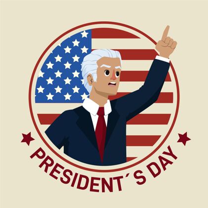 手绘带插图的总统节宣传片活动民主美国