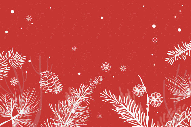 平安夜红色圣诞树喜庆的背景冰节日美学