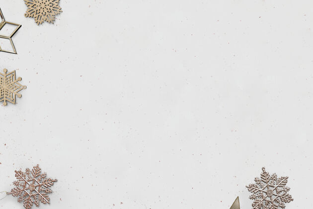 金属金色雪花圣诞社交媒体横幅设计空间雪花传统闪光