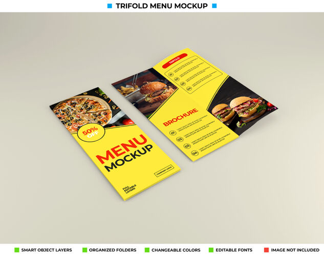 折叠小册子三折小册子与餐厅概念模型模型小册子模型小册子