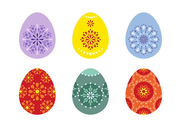 收藏一套彩绘有传统图案的复活节彩蛋装饰套装彩蛋