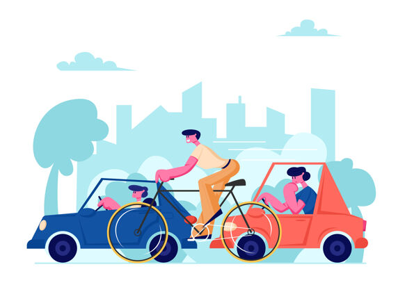 转向城市生活交通旅游自行车汽车