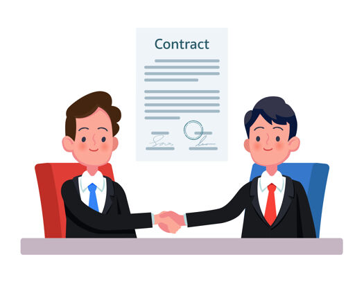 交易合作伙伴在签订合同协议后紧紧握手成交合同销售公司