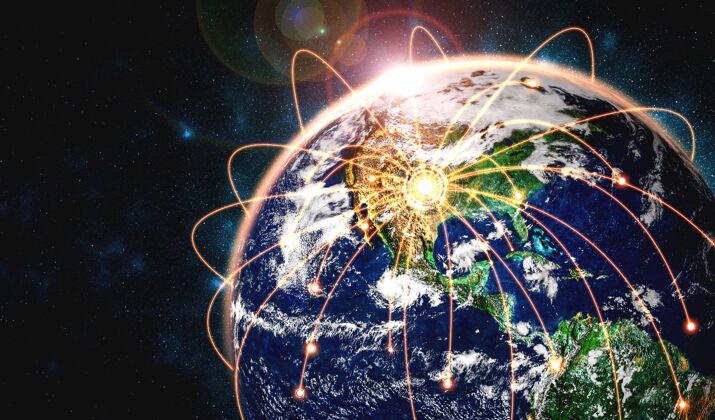 技术全球网络连接 用创新的感知线覆盖地球全球电信地球