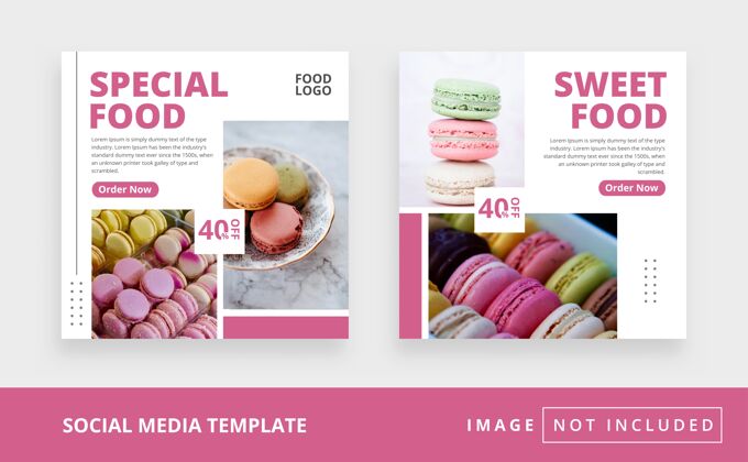 购物甜食社交媒体instagram帖子模板购物食品优惠