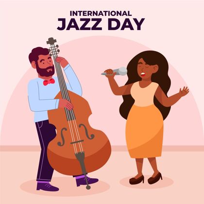 爵士乐手绘国际爵士日插画国际庆典节日