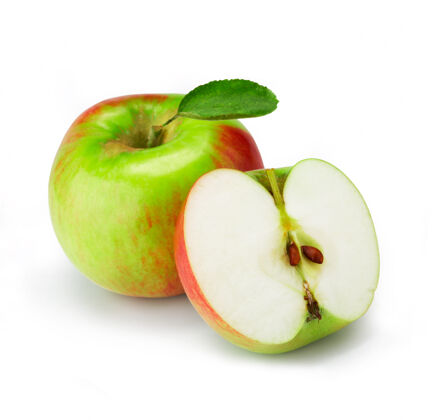 美食新鲜的苹果 一半是白的部分吃水果