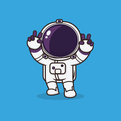 吉祥物可爱的卡瓦伊图标宇航员吉祥物插图银河卡通吉祥物快乐