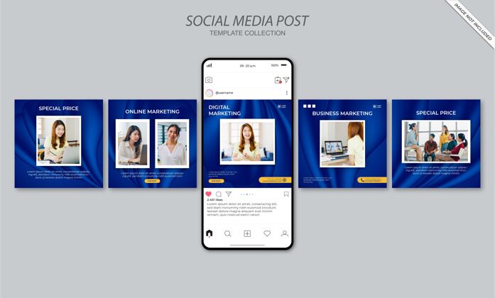 商业营销数字商业营销社交媒体发布模板横幅社交媒体在线