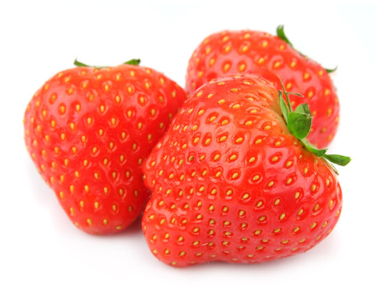 多汁白底鲜草莓草莓美味水果