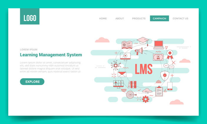 背景Lms学习管理系统概念主页清洁资格