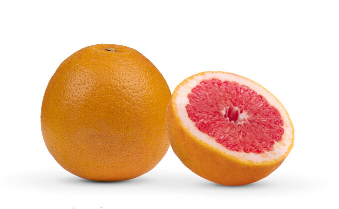 切块葡萄柚柑橘类水果隔离切块多汁新鲜