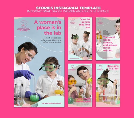 包装科学instagram故事中的妇女和女孩日社交媒体InstagramInstagram故事
