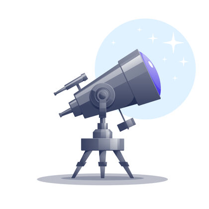 聚焦卡通望远镜卡通放大镜天文学