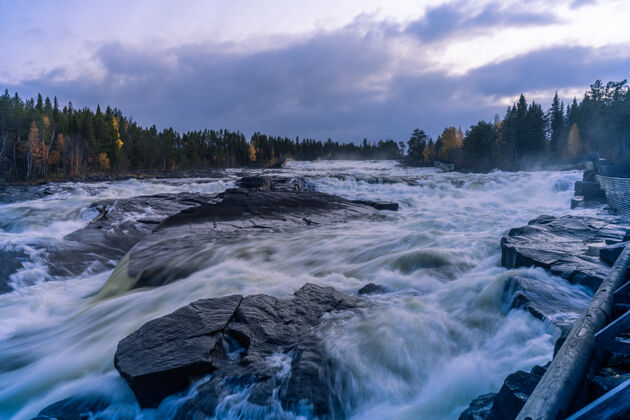 自然瑞典的皮特河景观瑞典户外