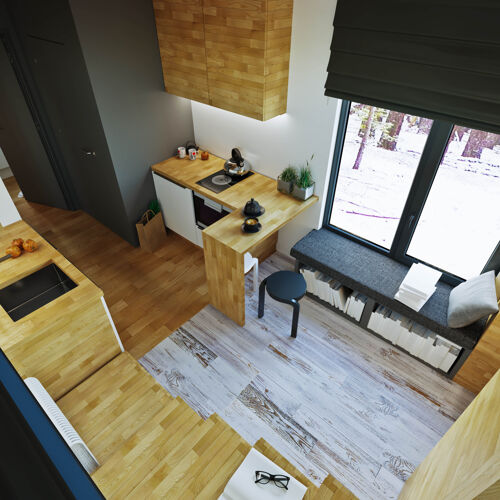 大厅内部现代设计客厅带走廊和厨房餐厅室内家具椅子