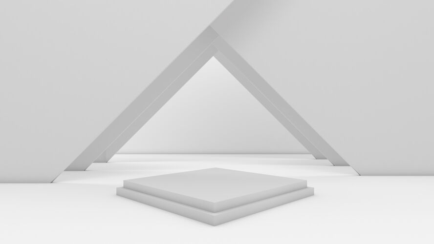 舞台展示产品矩形讲台的三维渲染3d阴影仪式