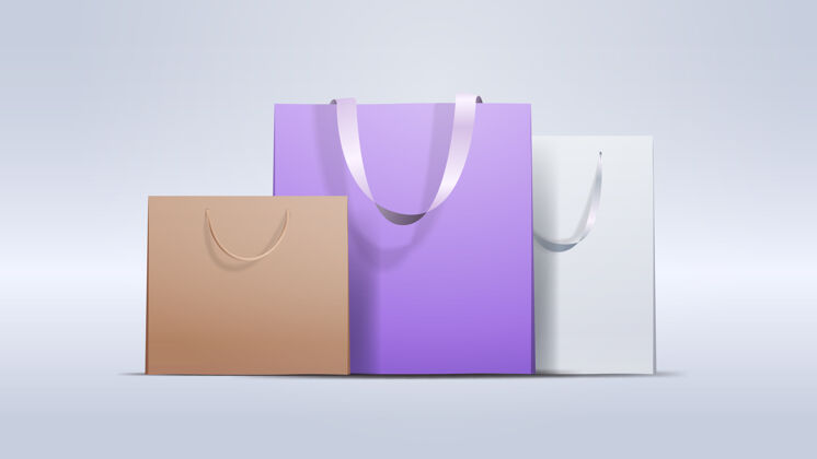 对象购买包装彩纸购物袋特价出售折扣概念横幅插图符号时尚商场